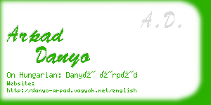 arpad danyo business card